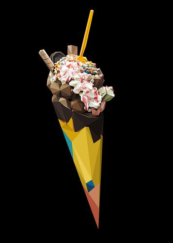 Kleurrijk ijs Abstract Low Poly