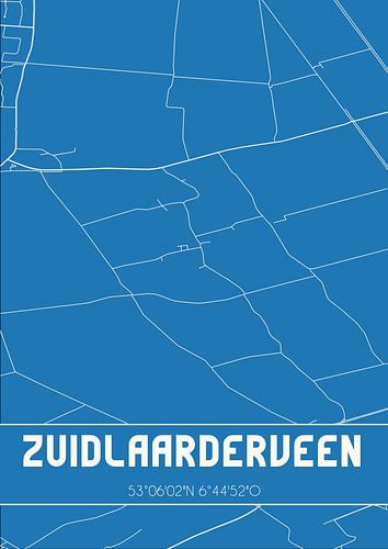 Blaupause | Karte | Zuidlaarderveen (Drenthe)