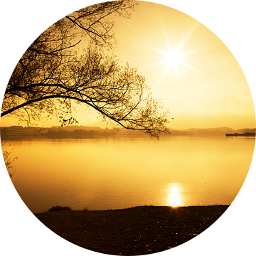 Silhoutte bij zonsondergang