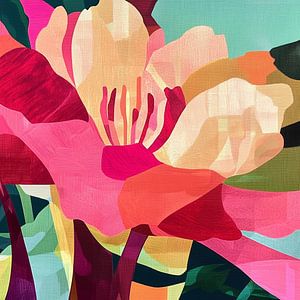 Abstrakte florale Opulenz mit kräftigen Pinselstrichen