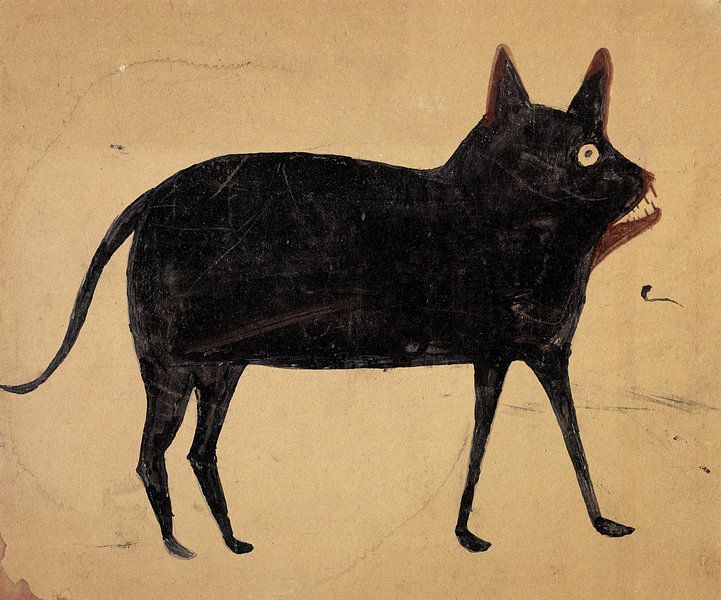 Bill Traylor,Kat met bruine kaak van finemasterpiece