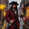 Back in Time -  The Pirate in Sunset Haze by Johannas Art Creations