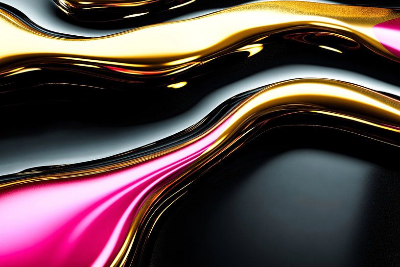 Goudroze abstracte golvende lijnen van Art & Soul Creations