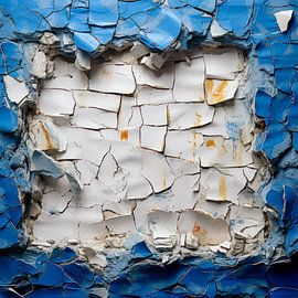 Blauw mozaïek van verval