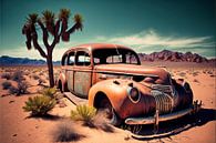 Verlassenheit in der Wüste von Arizona: das rostige Auto von Vlindertuin Art Miniaturansicht