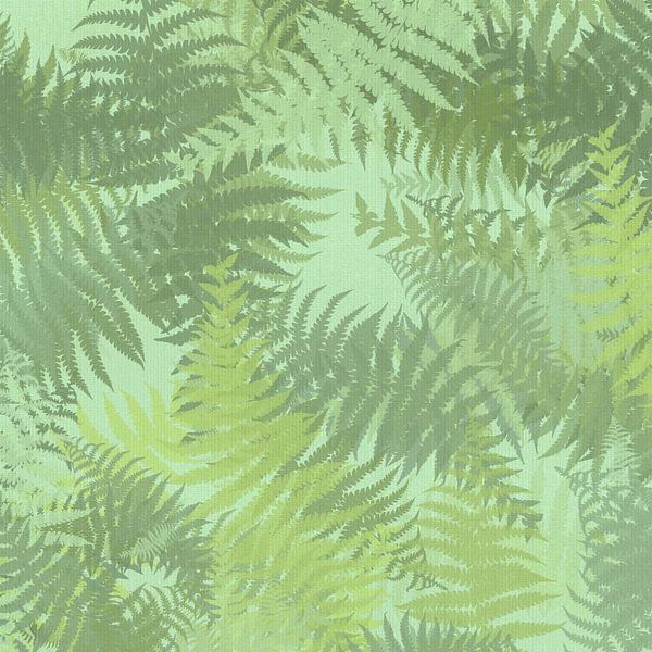 Ferns  in green colors by Abstract Minimalist Art