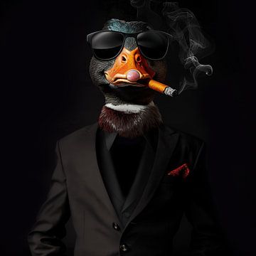 Eend met sigaar en zonnebril van TheXclusive Art