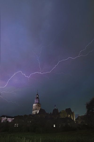 Storm boven Zutphen van Arnold van Rooij