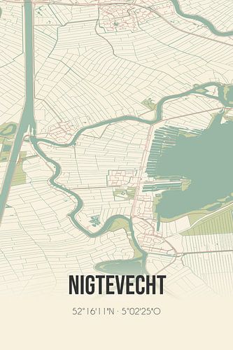 Vintage landkaart van Nigtevecht (Utrecht)