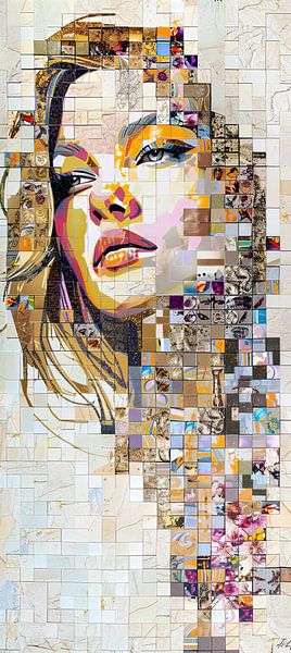 Femme Mosaïque d'or par Caprices d'Art