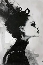 Women's profile | Monochrome Whispers by Abstract Painting