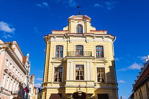 Blick auf historische Gebäude in der Altstadt von Tallinn, Estl