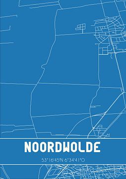 Blauwdruk | Landkaart | Noordwolde (Groningen) van Stad & Wand
