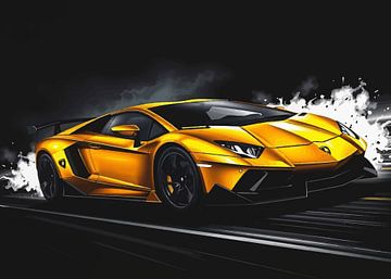Lamborghini Aventador Gouden Donker van MIROKKU