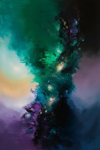 Kosmische abstractie met dynamische kleuren