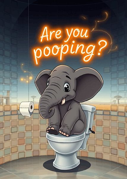 Éléphanteau &quot;Are You Pooping&amp;quot ; par MIROKKU