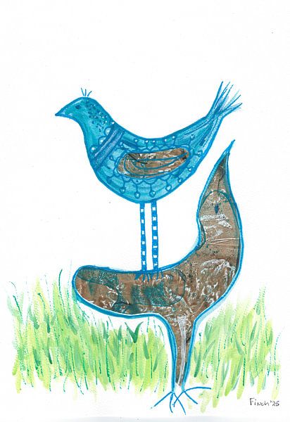 Painting of abstract birds by @Unique