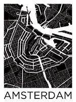 Amsterdam Canal Ring Stadtplan ZwartWit