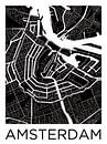 Amsterdam Canal Ring Stadtplan ZwartWit von WereldkaartenShop Miniaturansicht