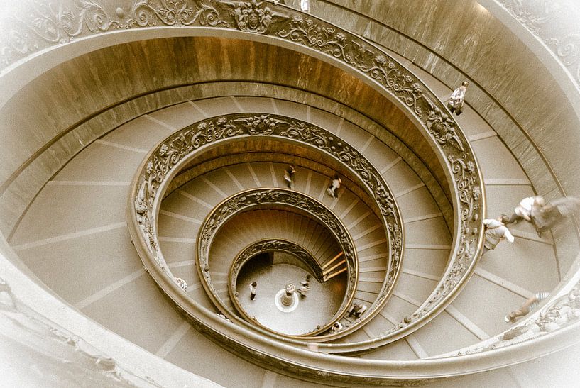 Staircase, spiral staircase at the Vatican Museum, Rome, Italy by Martin Stevens