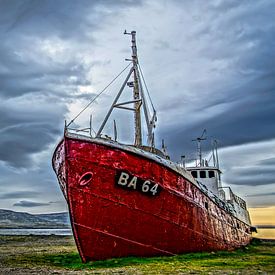 Gestrand schip, Patreksfjörður, IJsland van Nico  Calandra