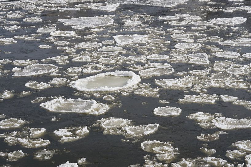 Eisschollen auf der Elbe im Winter von Heiko Kueverling