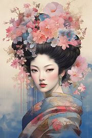 Geisha with flower crown by Peter Balan