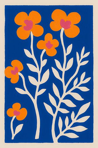 Merry Floral Splendour in Bright Blue