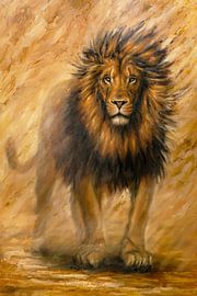 Painting lion in desert by Isabel imagination