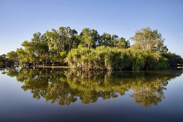 Kalme reflectie in Kakadu Australie van Laura Krol