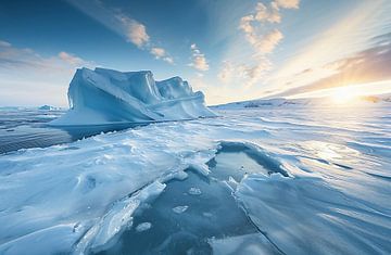 De kust van Groenland in de winter van fernlichtsicht