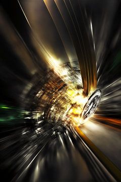 Die Lichtgeschwindigkeit, Zeitdilatation, abstrakt von Hive Arts Studio
