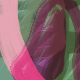 Moderne abstracte kleurrijke kunst in neon- en pastelkleuren nr. 5 van Dina Dankers