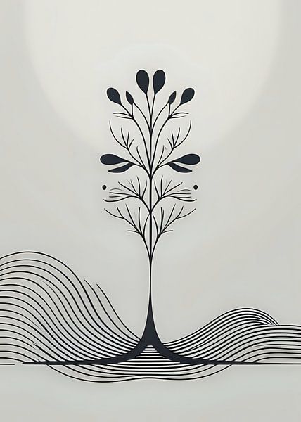 Minimalistische plant van Rizal Azhari
