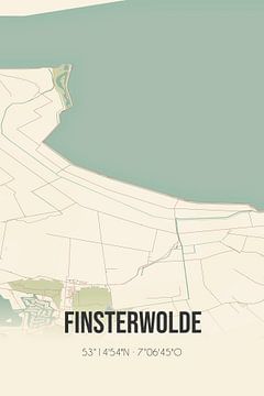 Vintage landkaart van Finsterwolde (Groningen) van Rezona