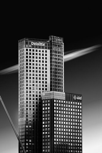 Maas tower in black and white by Prachtig Rotterdam