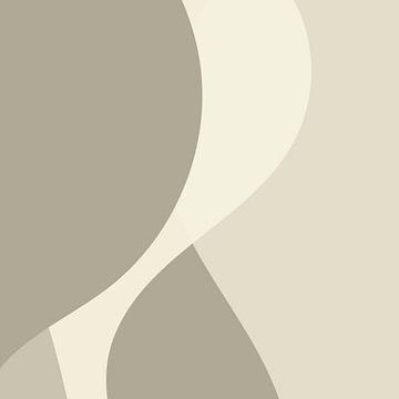 Golvende abstracte lijnen in neutrale kleuren nr. 4 van Dina Dankers