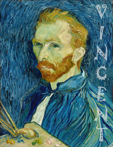 Self-portrait Vincent van Gogh with first name by Digital Art Studio