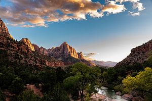Dämmerung und Felsformationen im Zion Nationalpark Utah USA
