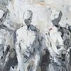 Figures abstraites en gris sur Caprices d'Art