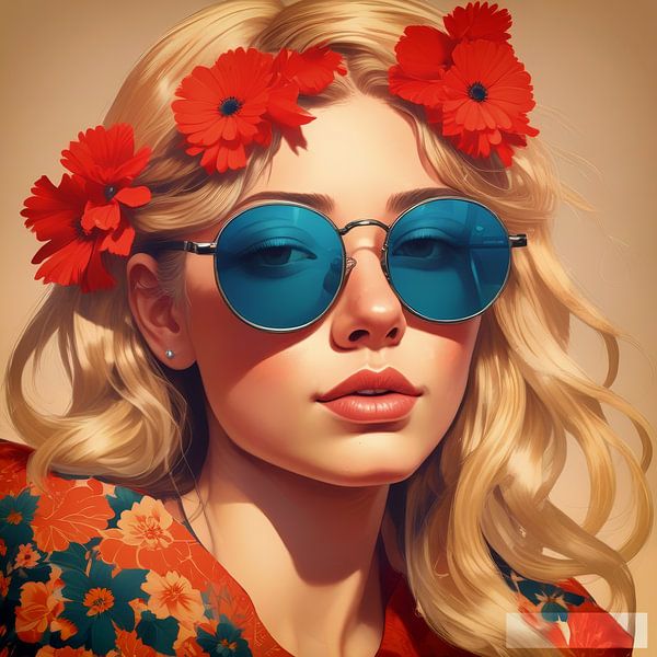 Porträt einer Frau mit Sonnenbrille aus den Sechzigern von Humphry Jacobs