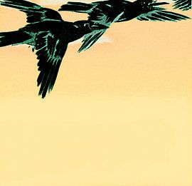 Japanischer Vogel Flug von Mad Dog Art