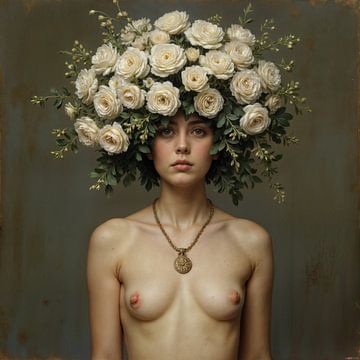 Vrouw met Boeket van The Nudes Gallery