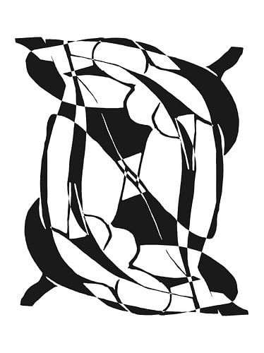 Expressionistisch naakt geïnspireerd door Matisse BW