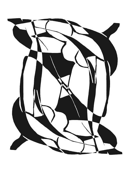 Expressionist Nude Inspired by Matisse BW by Mad Dog Art