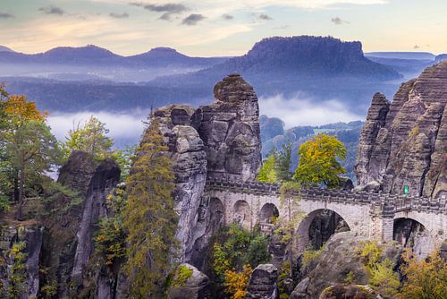 Saxon Switzerland National Park - view to Bastei Bridge by Melanie Viola