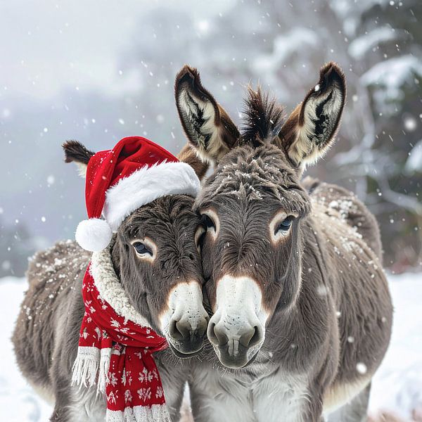 Donkey with her foal... by Ans Bastiaanssen