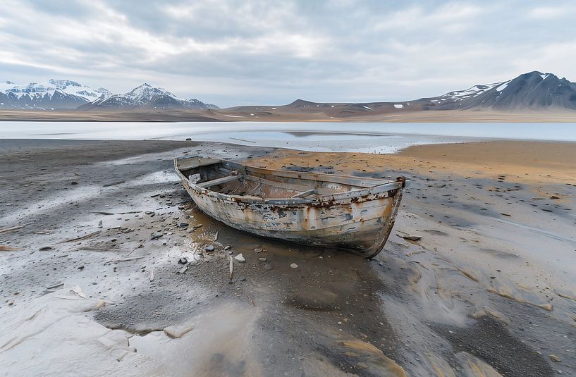 Boot onder de horizon van fernlichtsicht