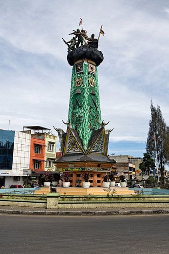 A large military monument in the Karo Batak style