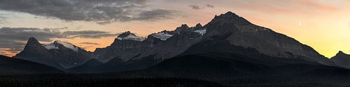 Mountain peaks at sunset
